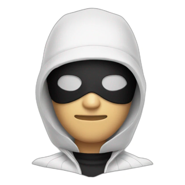 Robber in black mask, black and white suit sticker