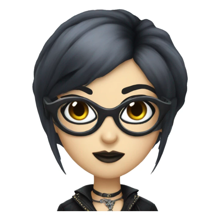 goth girl with bayonetta glasses sticker