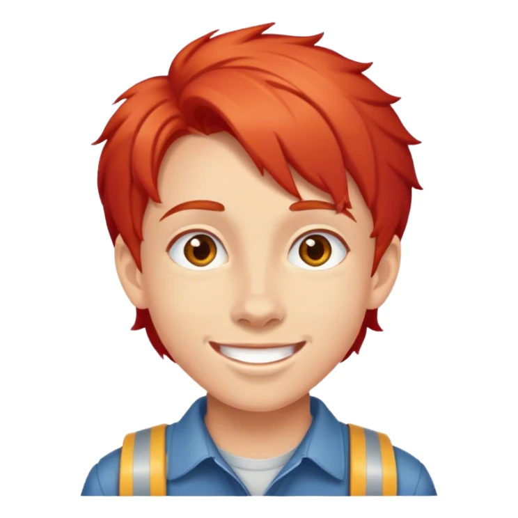 cheerful teenager on the road with red hair  sticker