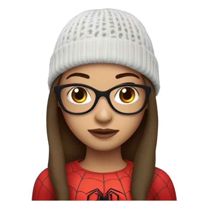 brunette girl with spiderman beanie sticker