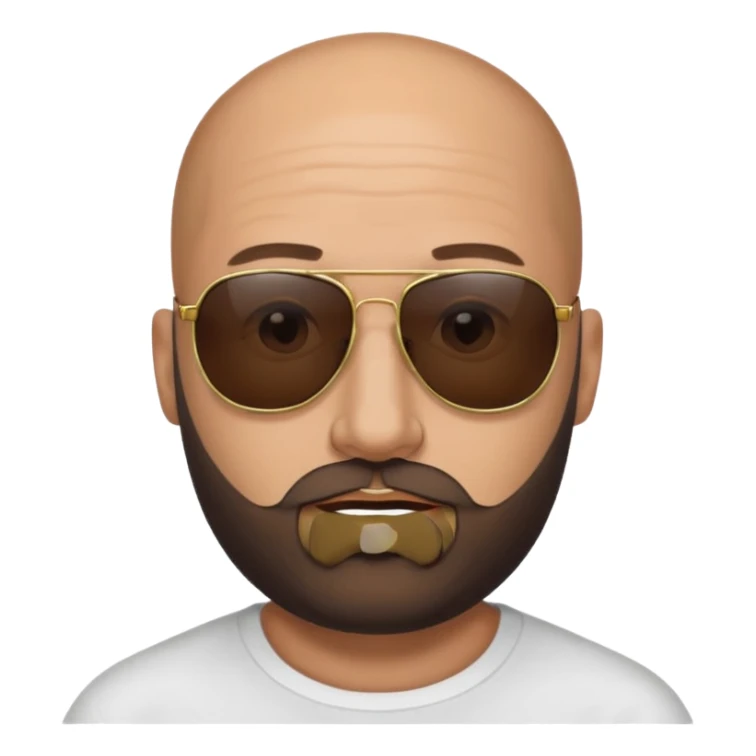 A bald man with a trimmed beard, wearing black sunglasses and a confident expression. sticker