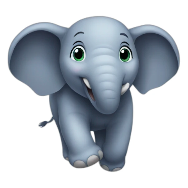 flying elephant sticker