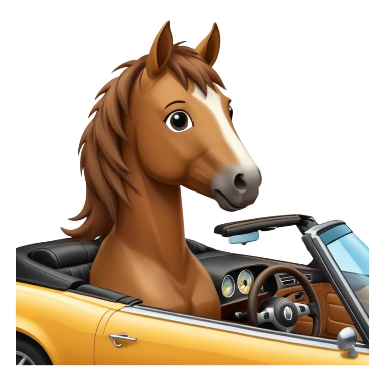 Horse driving a convertible  sticker
