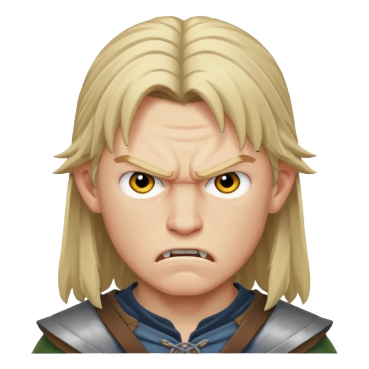 thorfinn angry face Kid Long hair  sticker
