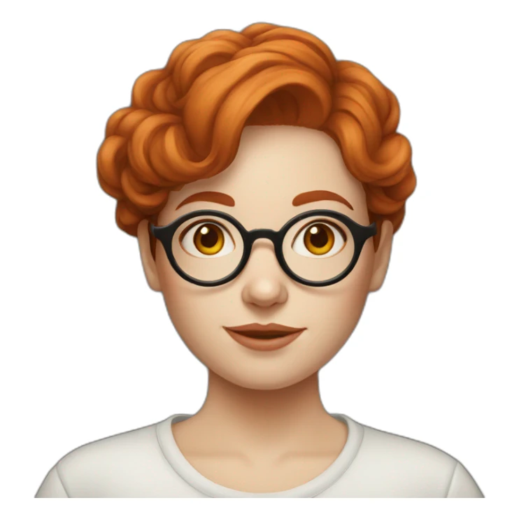 Redhead girl Artist painter with large round glasses sticker