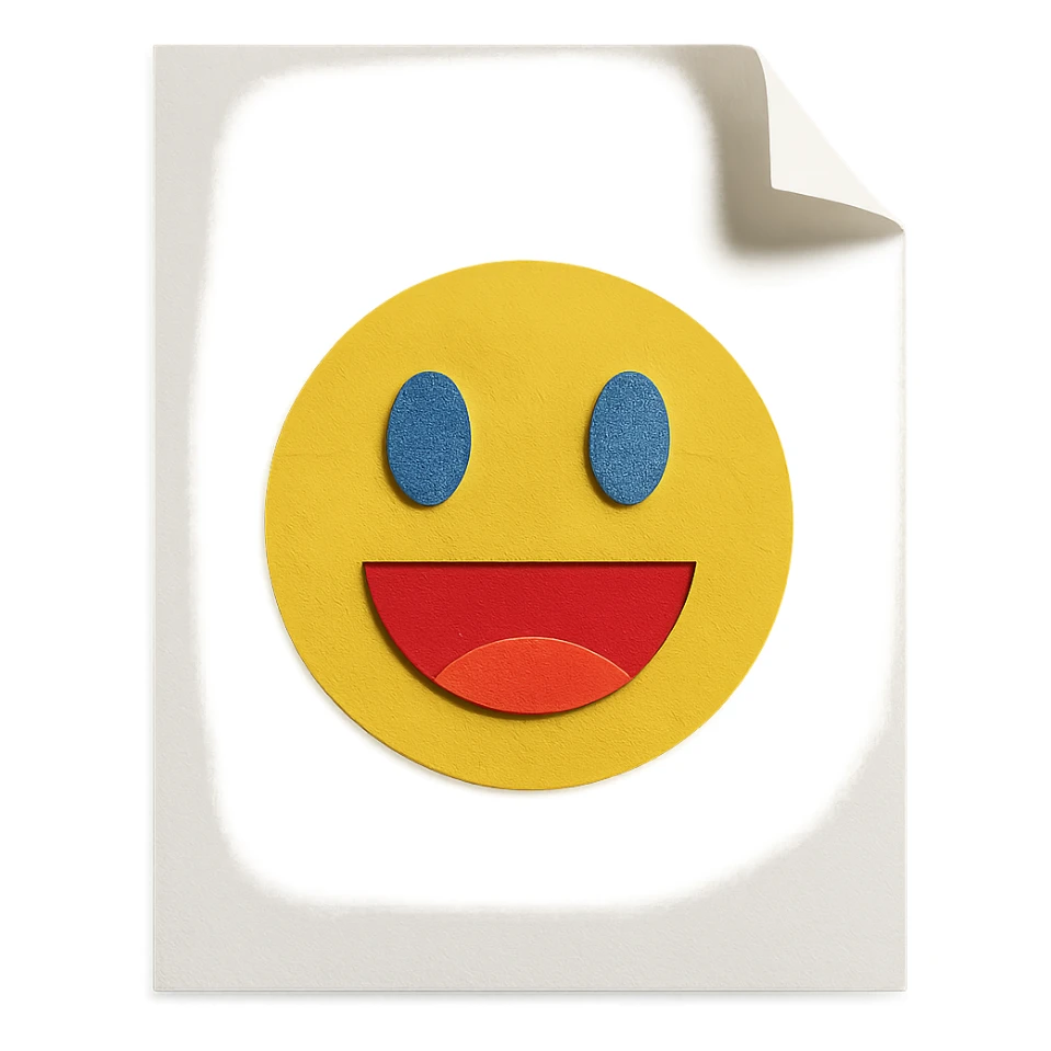 a single sheet of paper with a folded corner, plain white, subtle shadow sticker