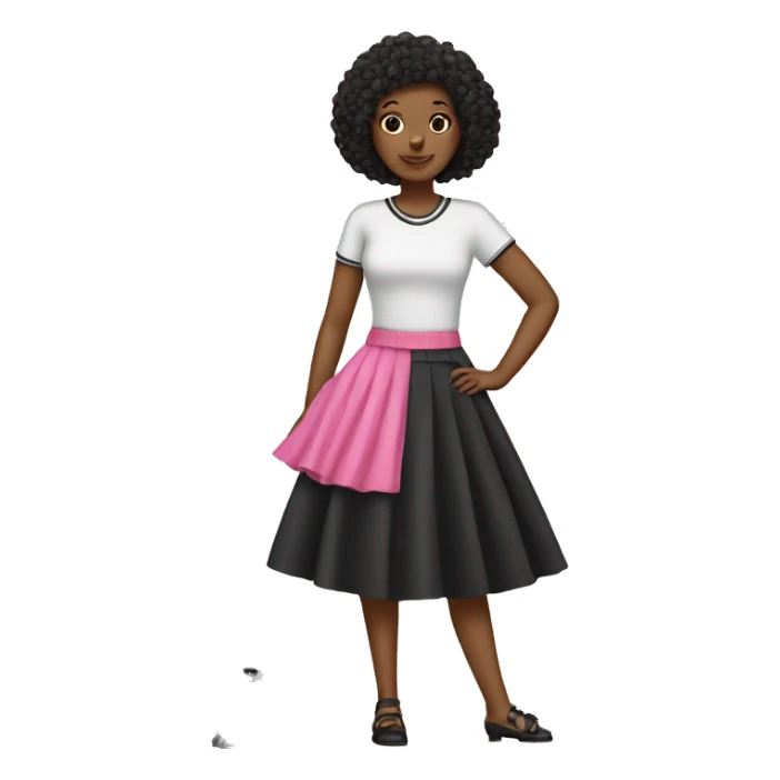 Pink skirt with black poodle sticker