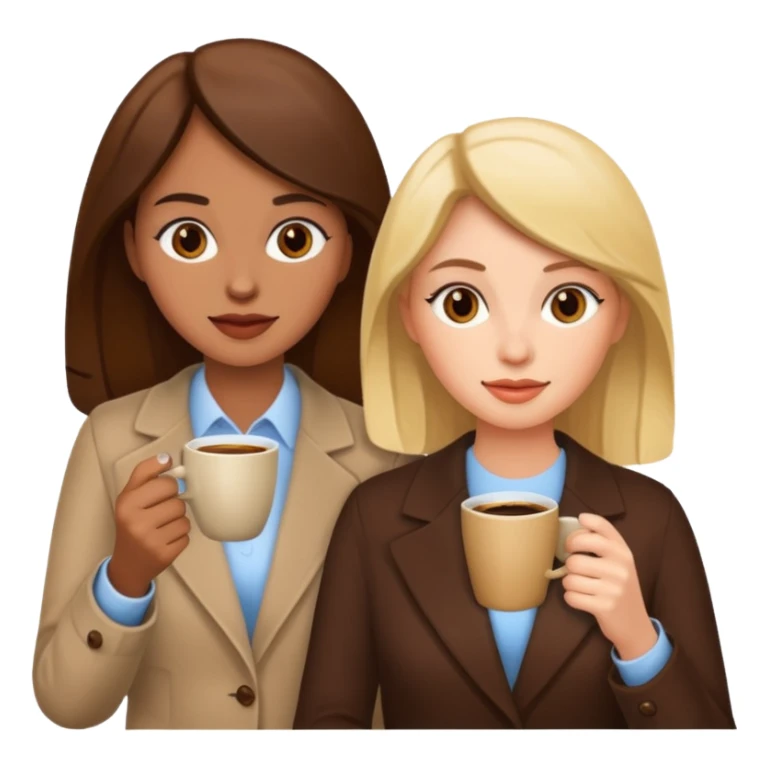 Women drinking coffee and holding coffee and phone  sticker