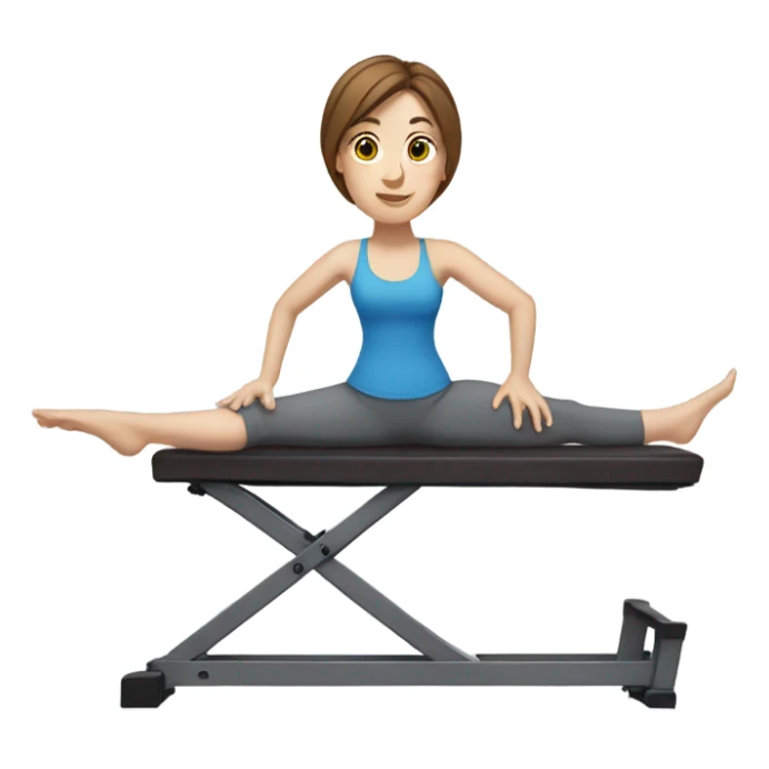 White woman with brown hair doing pilates  sticker