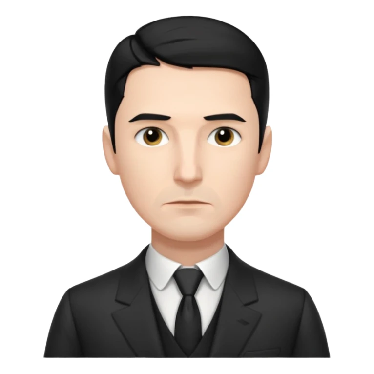 Nikolai Tesla,pensive, half body, blakc hair sticker