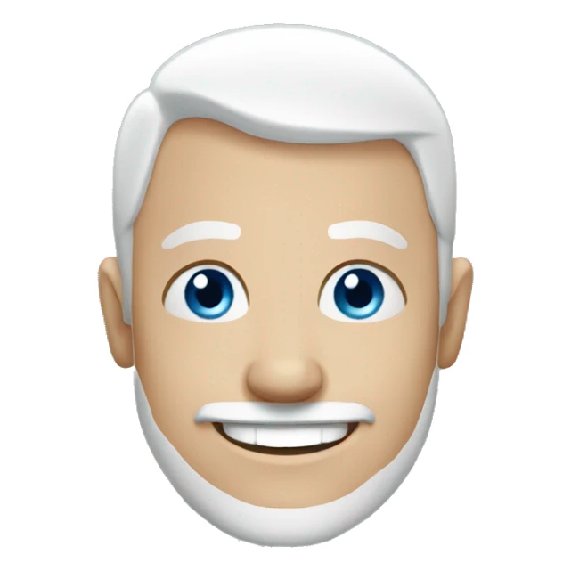 man smiling bald blue eyes sticker