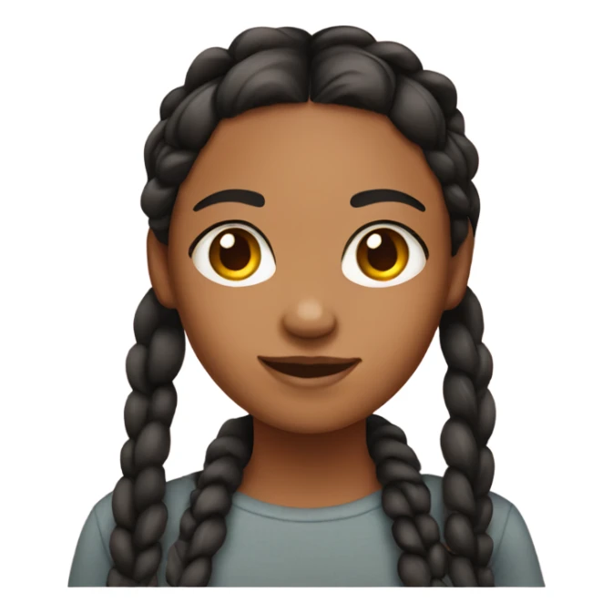 Medium tan skin girl with braids  sticker