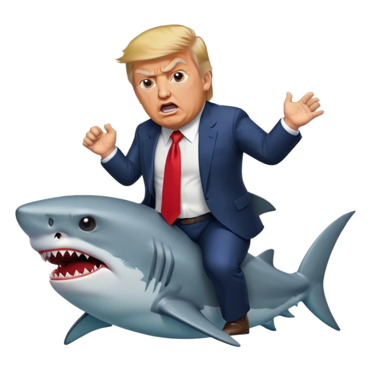 Donald Trump riding a shark sticker