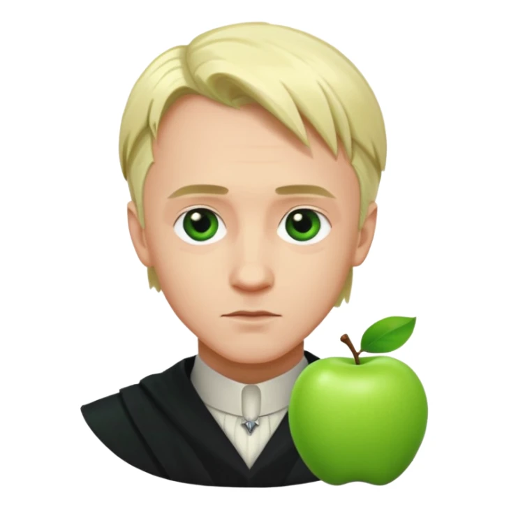 draco malfoy with green apple sticker