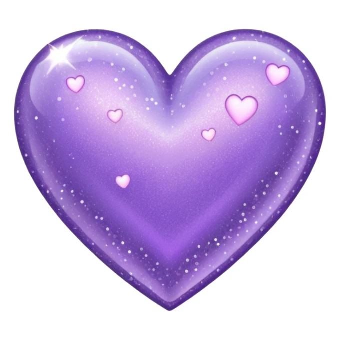 glitter heart with pastel purple sparkles sticker