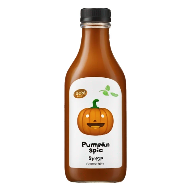 Bottle of pumpkin spice syrup sticker