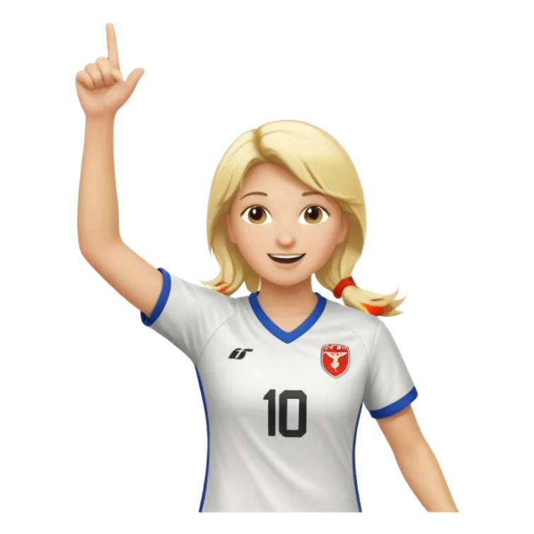 blond soccer girl, celebrating a goal sticker