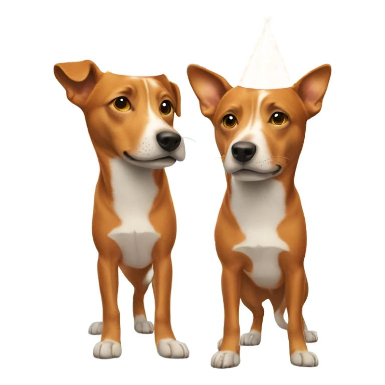 Orange dog wearing birthday hat sticker