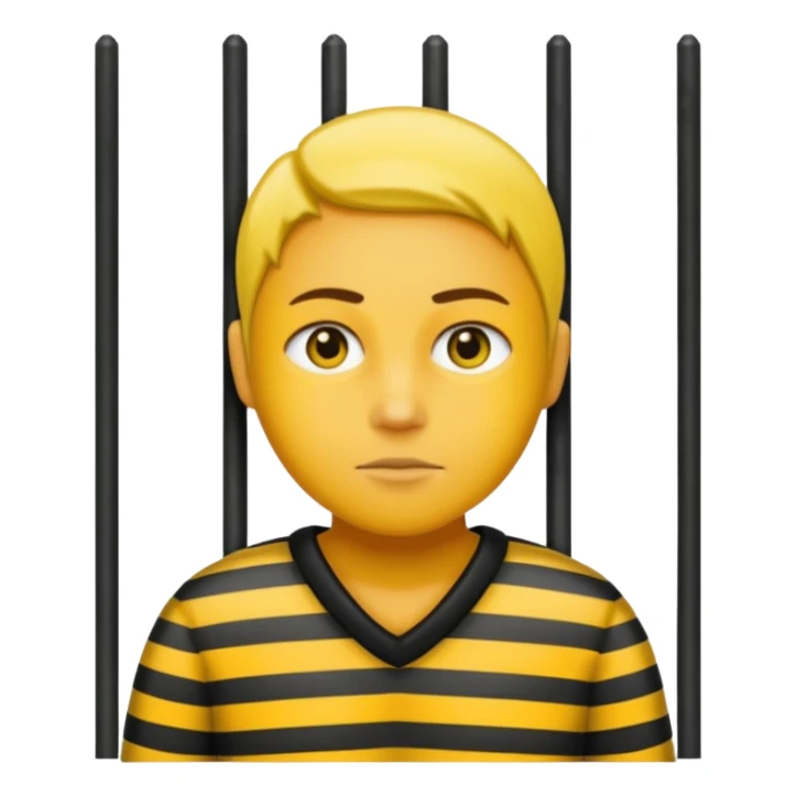 Humain avec une tenue de prisonnier noir et jaune  sticker