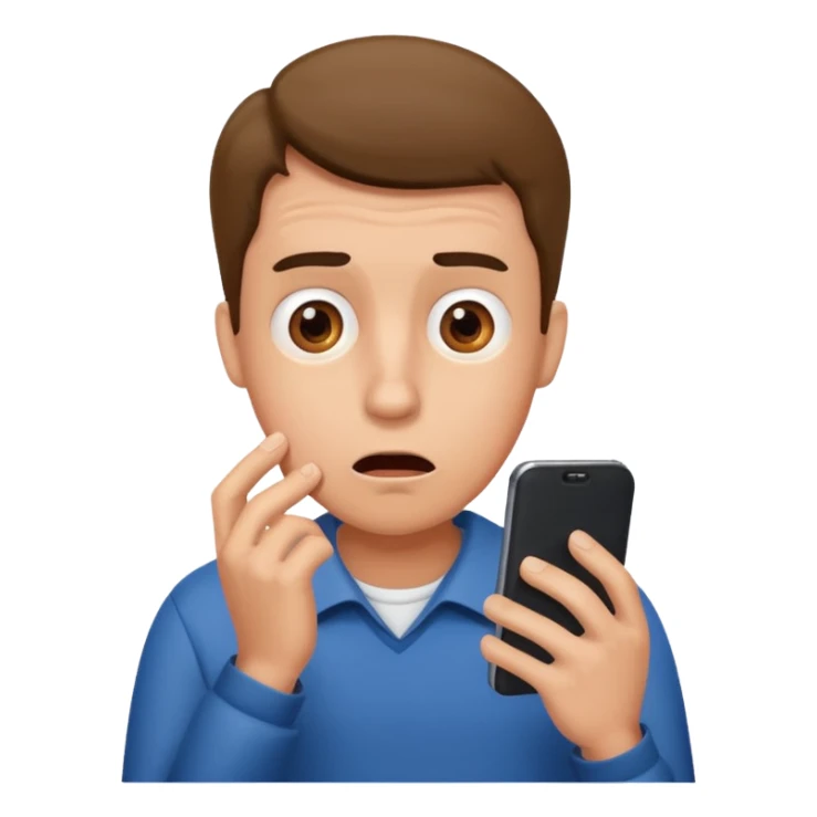 a guy confused why someone is showing him a phone sticker