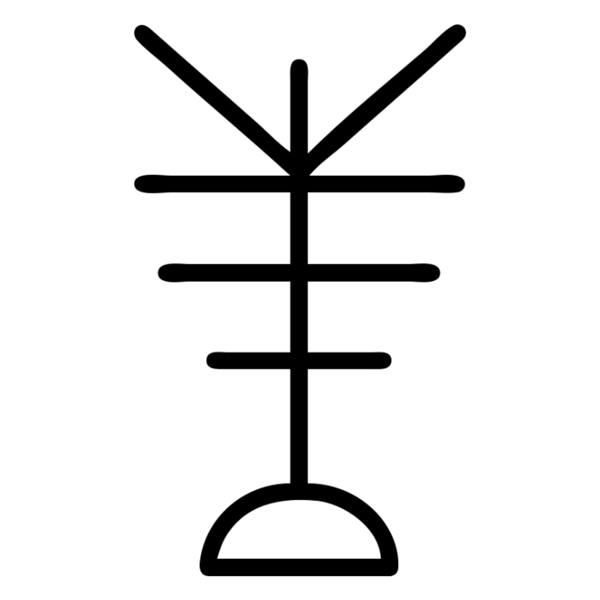 minimal classic TV antenna, outline icon sticker