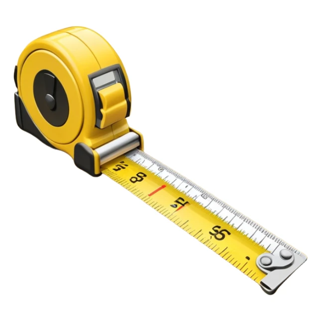 Yellow tape measure unrolled on table sticker