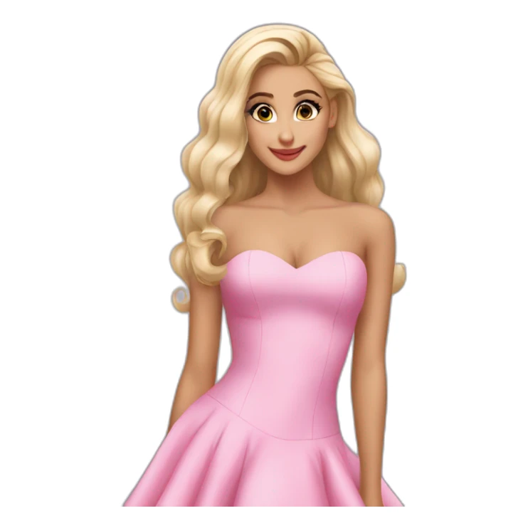 Arianna-grande-blonde-sexy-pink-dress sticker