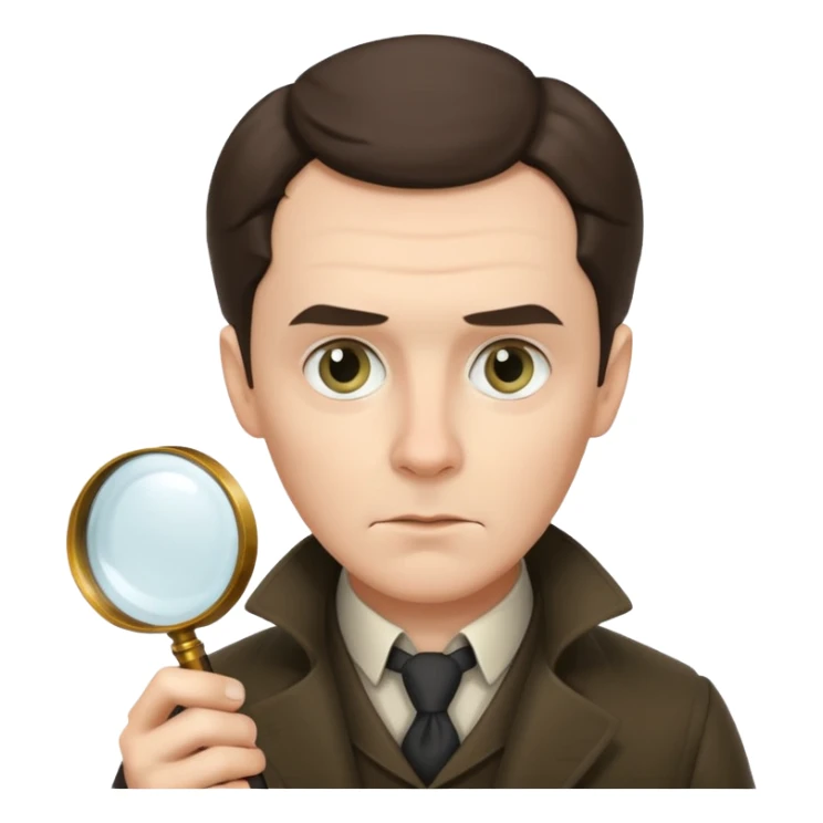 sherlock holmes holding magnifying glass sticker