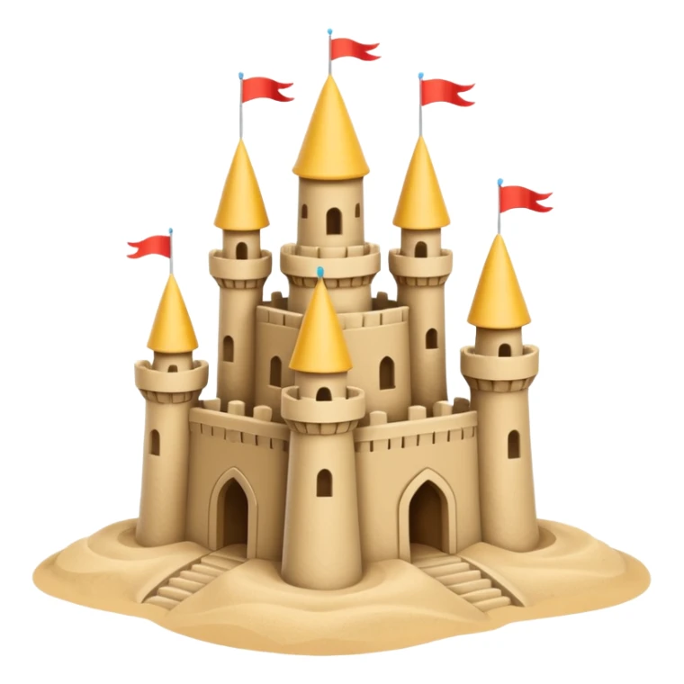 Classic tower sand castle – simple with 4 turrets and a central keep sticker