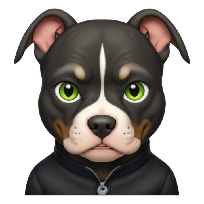 black pitbull with floppy goblin ears sticker