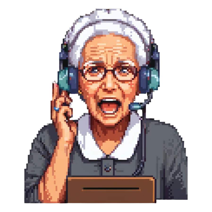 grandmother call center operator shouting “That's the one” in Russian sticker