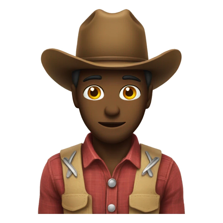 Heart eyes emoji with a cowboy hat sticker