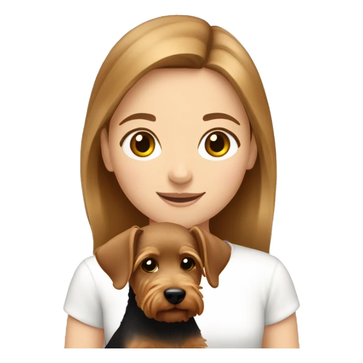 Light brown hair girl with welsh terrier sticker