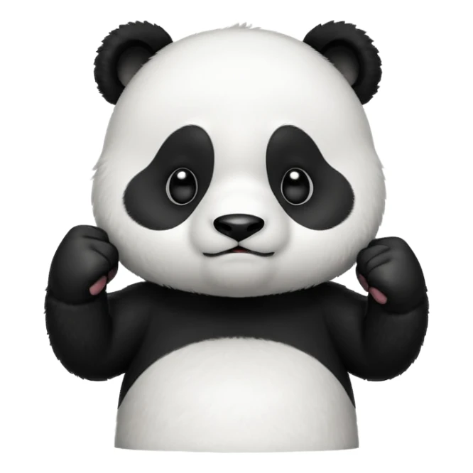 A cute panda emoji bowing with fists sticker