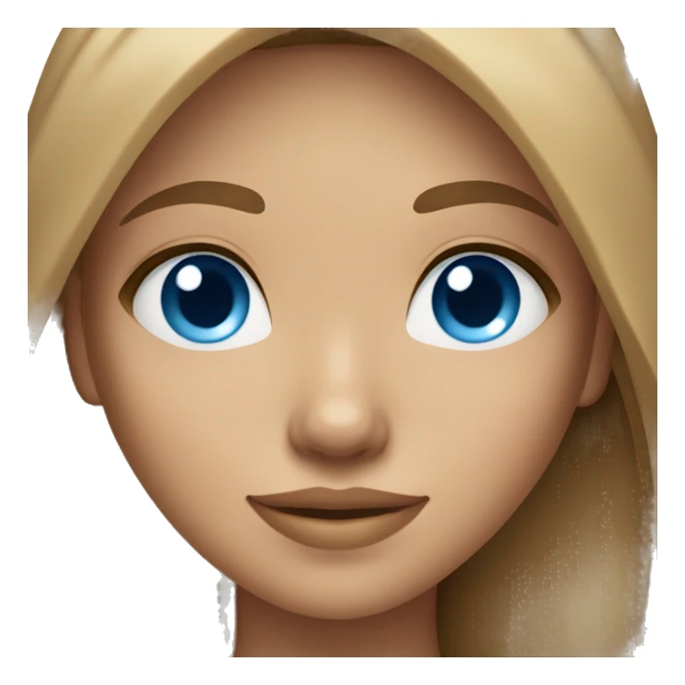 tan girl with light brown hair and blue eyes  sticker