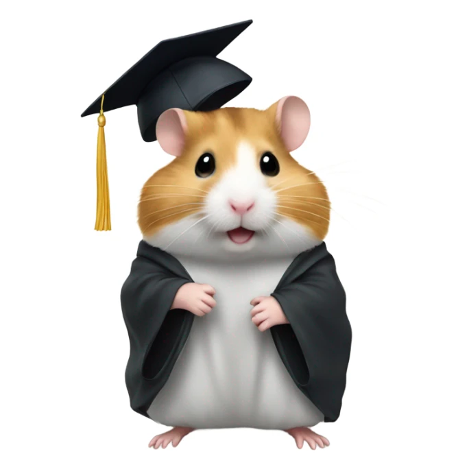 Hamster wearing graduation gown  sticker