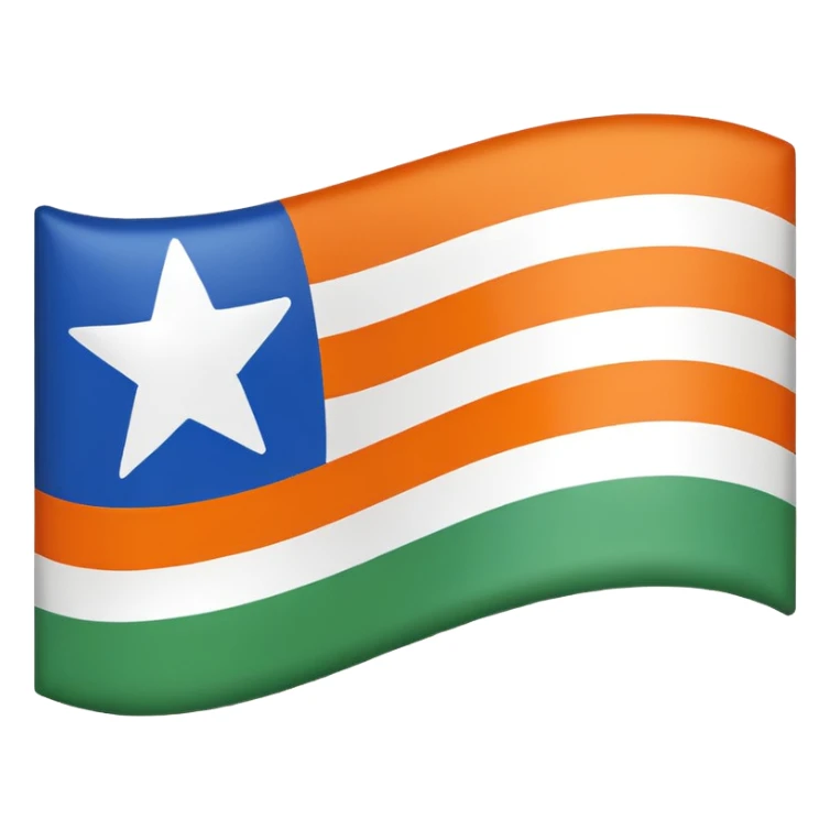 Emoji de drapeau avec les couleurs suivante : 🟦🟧🟩⚪️ sticker