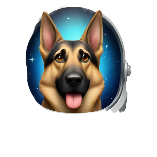 traditional german Shepard astronaut facing forward sticker