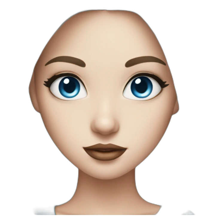 White girl, black hair, blue eyes, big lips, nice clothes  sticker