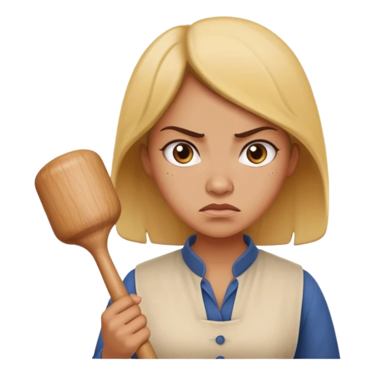 rolling pin in angry women sticker