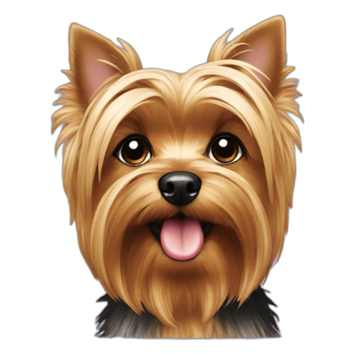 Yorkie with black eyes licking nose  sticker