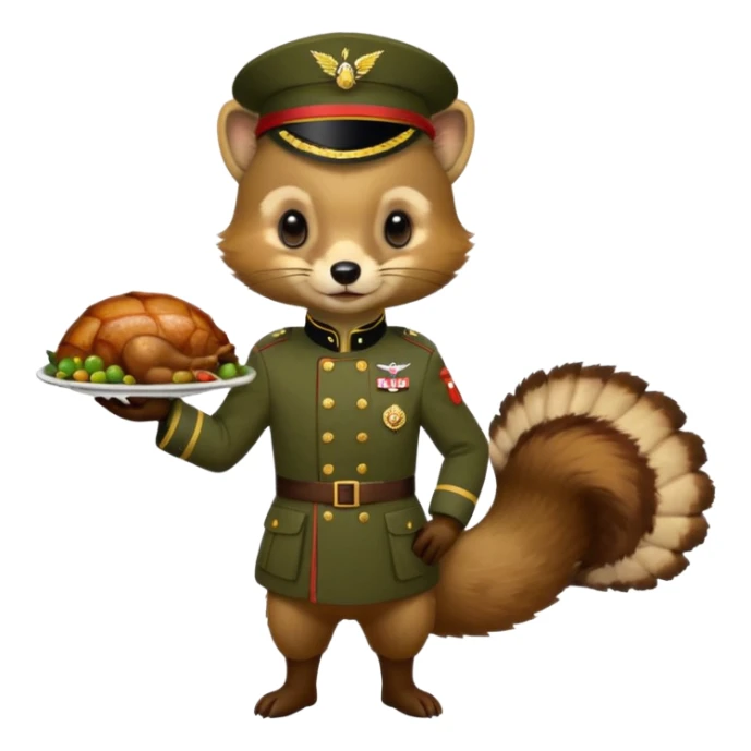  PineMarten in military uniform turkey sticker