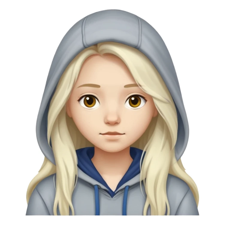 girl wear hoodie British whithe Longhair sticker