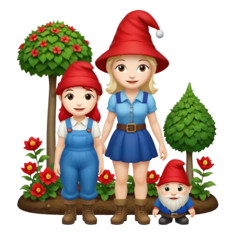 garden gnome, woman, full body sticker