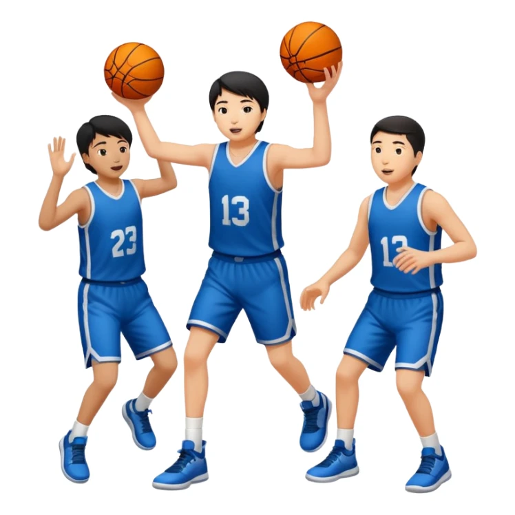 people playing sports add white and asian sticker