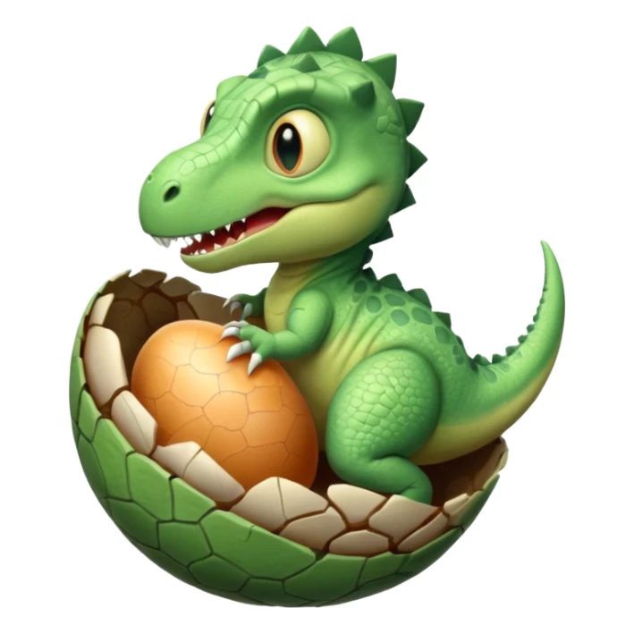 dinosaur coming out of egg sticker