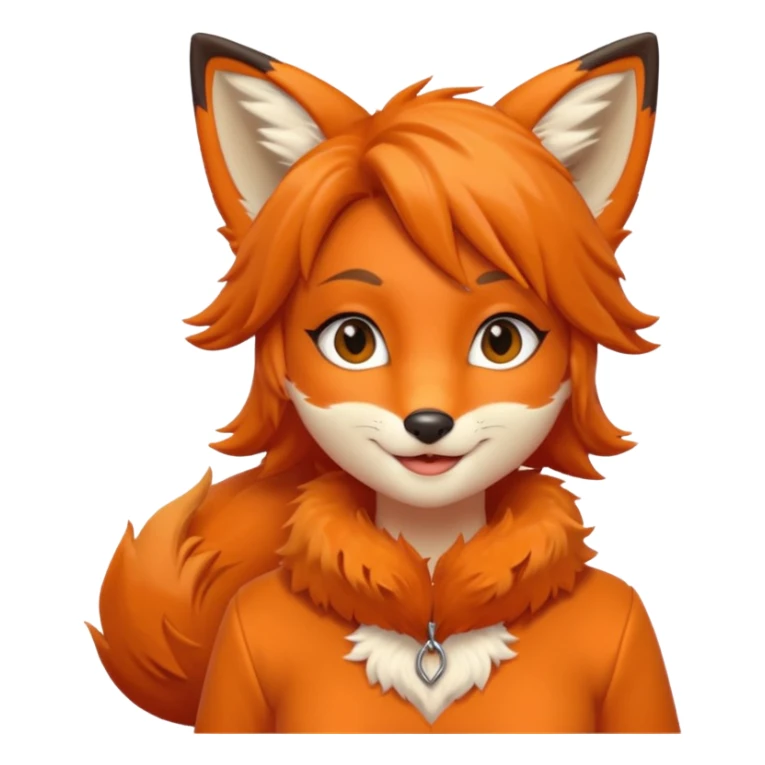 Attractive anthro fox girl sticker