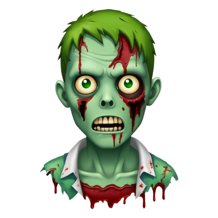 zombie with green skin and torn clothes sticker