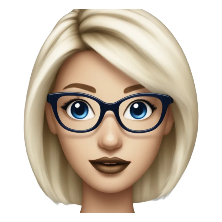 Hyper Realistic beautiful dior model with dark blue eyes glasses and stylish hair  sticker