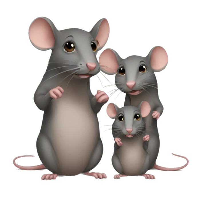 a rat family of 4 sticker